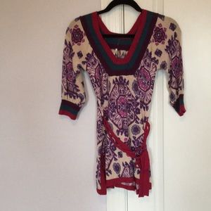 Free people pattern belted sweater